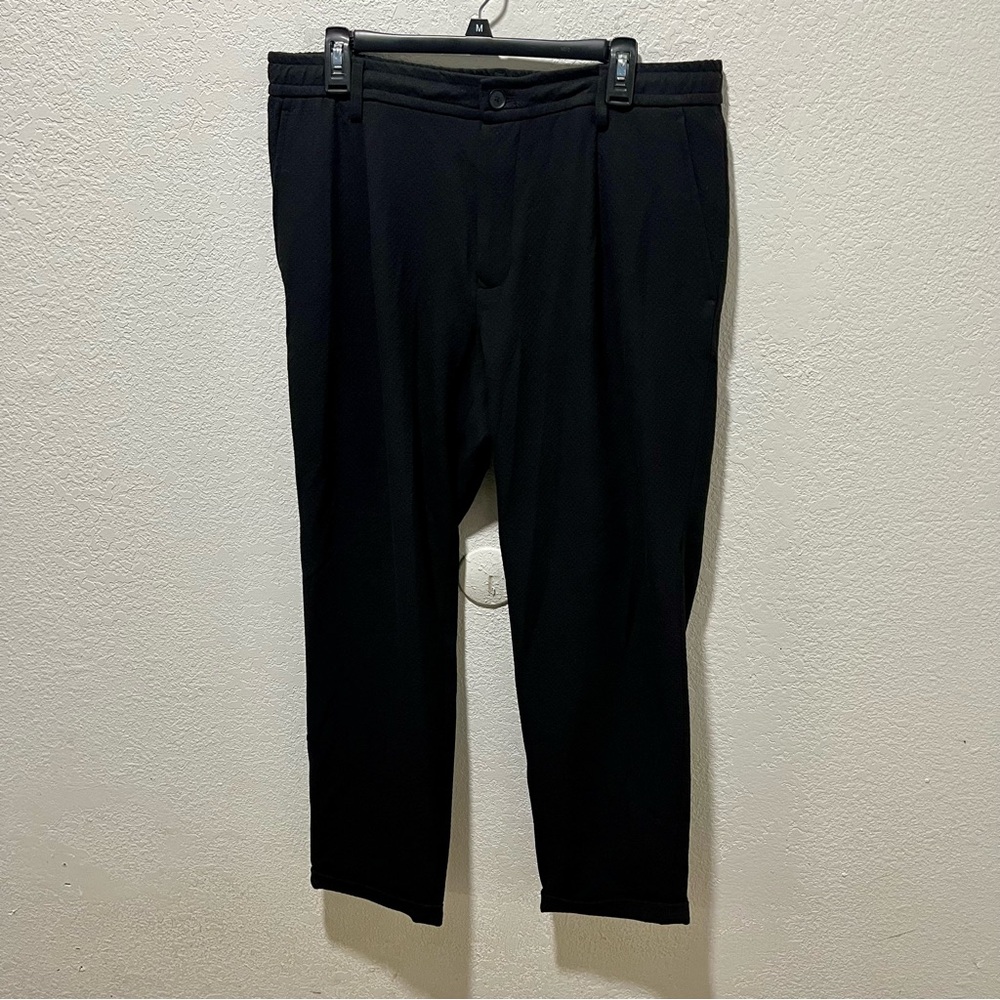 Zara Classic Black Elastic Waist Drawstring Rolled Cuff Knit Pants
